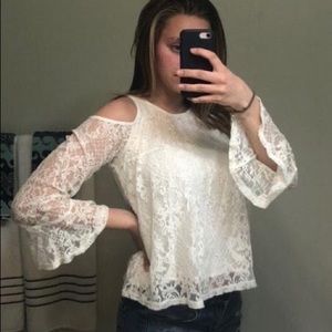 Hollister white lace top